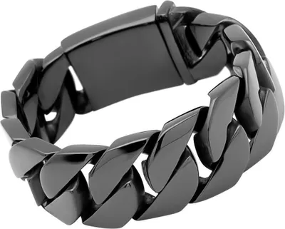 Produktbild von Massives Armband schwarz aus Edelstahl B5166