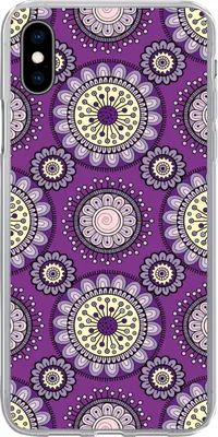 Produktbild von MuchoWow® Handyhülle Schutzhülle Hülle für Telefoonhoesje iPhone Xs Mädchen - Blumen - Lila - Muster - Mädchen - Kinder - Kinder Silikon Softcase Handy Hülle - Handytasche