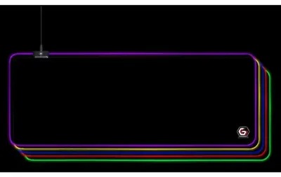 Image de GEMBIRD Podložka pod myš MP-GAMELED-L, USB, RGB podsvícení, herní, 300x800mm, látková, černá