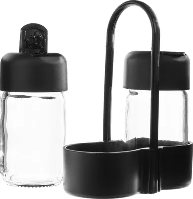 Image de Salière et poivrière - Set avec support - 2 pièces - Support de table - Pour la cuisine et la table à manger