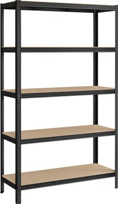 Produktbild von SONGMICS Schwerlastregal, Lagerregal, Kellerregal, 200 x 120 x 60 cm, bis 875 kg belastbar, 5 verstellbare Ablagen, Metallregal, Steckregal, Werkstattregal, schwarz GLR060B01