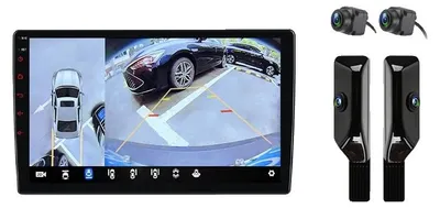 Produktbild von Autoradio, Touchscreen, Smartphone-Integration, kompatibel mit Peugeot 108 2014-2021, Citroen C1 2020, Toyota Aygo 2015, kabellos für Apple, V9plus(6GB+128GB)360Cam schwarz