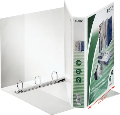 Produktbild von 6 LEITZ Präsentationsringbücher 4-Ringe weiß 5,0 cm DIN A4