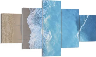 Produktbild von Bild auf Leinwand - Leinwandbild - 5 Teile - Strand Rand Meer - 125x70cm - Wand Bild - Wanddeko - Wandbilder - Leinwanddruck - Bilder - Wanddekoration - Leinwand bilder - Wandbild - EA125x70-5118