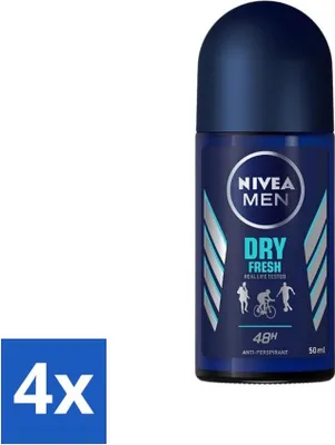 Image de Nivea Men Déodorant à bille Dry Fresh 48 heures efficacité longue durée 50 ml - pack avantage - 4 pièces