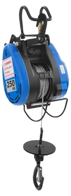 Obrázek produktu pro Elektrický zvedák, nosnost 250 kg, s dvojitým hákem, modré barvy