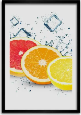 Produktbild von Bild - Bilderrahmen - Foto - 70 cm x 100 cm - MDF - Rahmen - Wandkunst - Zitrusfrüchte