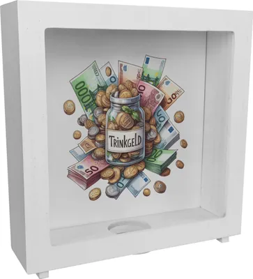 Produktbild von Trinkgeld Rahmen Spardose aus Holz