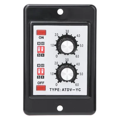 Image de Interrupteur On Off Twin Timer Relay Knob Control Time Switch ATDV-YC 6S-60M (DC 12V)
