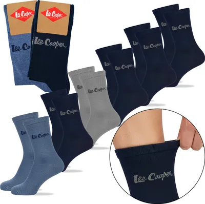 Immagine prodotto di Lee Cooper Calzini da uomo - 6 paia, lunghi, cotone, logo, taglia 43-46