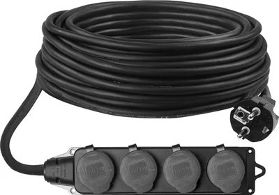 Produktbild von 35m Verlängerungskabel Außen IP44 Verlangerung 3x1,5 Gummikabel Stromkabel Stecker Schuko 4-fach Steckdosenleiste