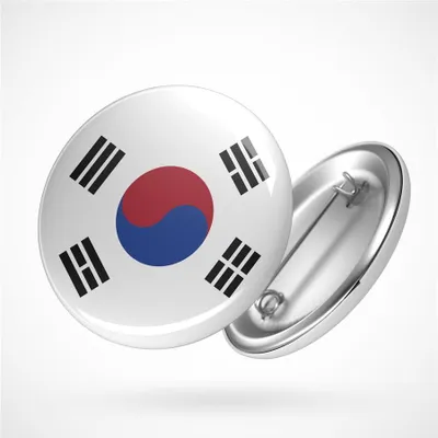 Produktbild von Huuraa Button Südkorea Flagge Geschenk Ansteck Pin Größe 59mm Südkorea Flagge Präsent