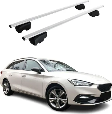 Image de Barres de toit Transversales pour Seat Leon 2020-2023 ABE Fer Gris 2x