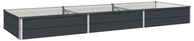 Image de Bordure de jardin surélevée, couleur anthracite, dimensions 240 x 80 x 24 cm