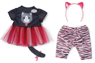 Immagine prodotto di BABY born Completo da gatto con gonna in tulle, pantaloni e cerchietto per bambole da 43 cm