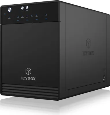 Produktbild von ICY BOX IB-3740-C31, Externes 4-fach Single Mode System für 3,5" SATA I/II/III Festplatten, USB 3.1 Gen2, Type-C Host, HDD / SSD-Gehäuse, 2.5/3.5", SATA, Serial ATA II, Serial ATA III, 10 Gbit/s, USB Anschluss, Schwarz
