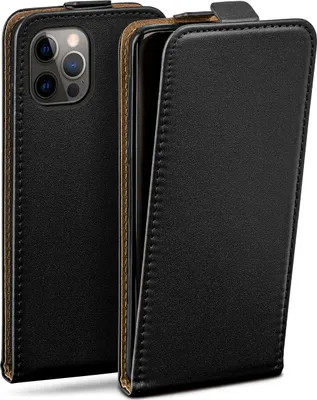 Produktbild von moex® Flip Case kompatibel mit Apple iPhone 12 / 12 Pro - Hülle mit 360 Grad Schutz, Schwarz