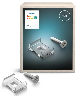 Produktbild von Philips Hue Flux Halterung 10er-Pack, Montageschelle, Transparent, Polycarbonat (PC), Philips by Signify, 12 mm, 17,6 mm