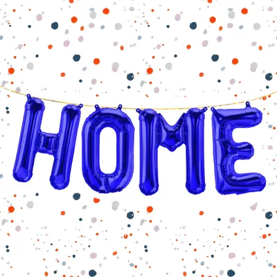 Immagine prodotto di Palloncino in foil con scritta Home, blu, circa 40 cm, per gonfiaggio ad aria