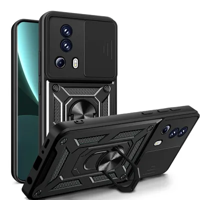 Produktbild von Outdoor Panzer Hülle Xiaomi 13 Lite Handyhülle mit Kameraschutz Ringhalter Case Schwarz