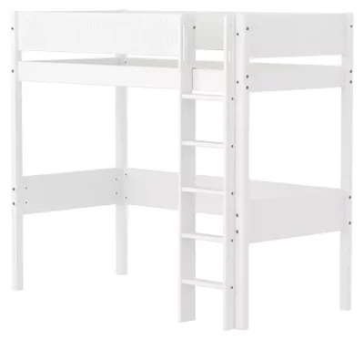 Immagine prodotto di Flexa Letto soppalco BIANCO con scaletta dritta 90 x 200 cm, sponda protezione bianca