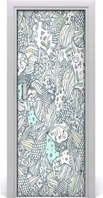 Produktbild von Tulup Türaufkleber 75x205 cm Dekorative Aufkleber Selbstklebend Wasserdichte Tapete Abnehmbar Schlafzimmer Wohnzimmer Wohnkultur - Blumenmuster