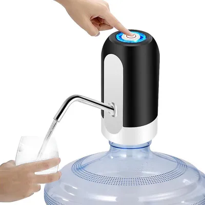 Produktbild von Wasserflaschenpumpe, automatischer Wasserspender, tragbarer, USB-geladener elektrischer Schalter für universelle 3- bis 5-Gallonen-Flaschen für den Einsatz im Home Office im Freien (schwarz)