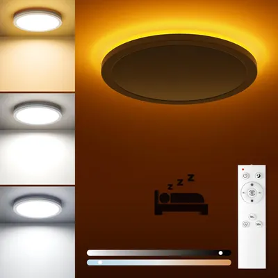 Image de Plafonnier LED - Éclairage - Ambiance lumineuse - Avec veilleuse - 22 cm - Blanc