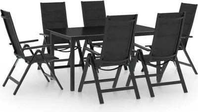 Image de Maison Exclusive - Ensemble de salon de jardin 7 pièces en aluminium anthracite