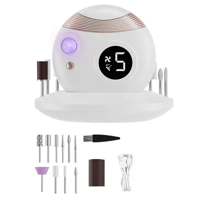 Produktbild von 3-in-1 elektrische Nagelschere, kompakter All-in-One Nagelschneider zum Schneiden, Trimmen und Trocknen, mit Zubehör
