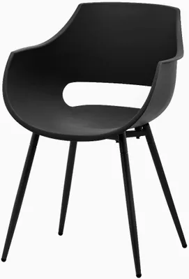 Produktbild von Terrassenstuhl schwarz, modernes Design, wetterbeständig, für den Außenbereich