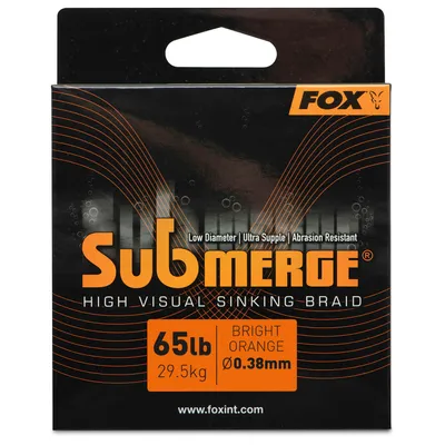 Produktbild von Fox Submerge Orange sinking braid - 300m geflochtene Angelschnur, Durchmesser/Tragkraft:0.25mm / 20.4kg / 45lb