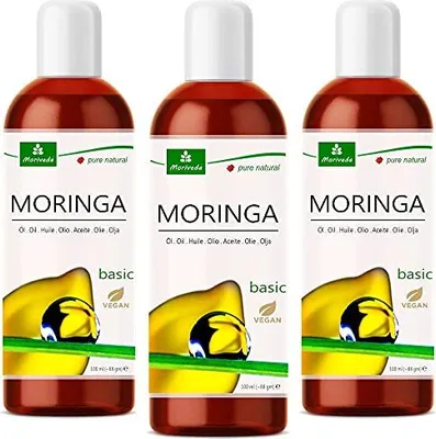 Produktbild von Moringa Basic Öl I Vegan I Kaltgepresste Samen und Schoten I Speiseöl, Haaröl, Bartöl & Hautpflege I 300ml