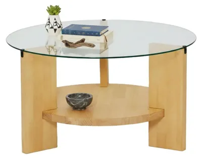 Produktbild von Wohnzimmertisch Alnitak, Niedriger Wohnzimmertisch, Kaffeeregal, Couchtisch für Sofa, 75x75h40 cm, Eiche