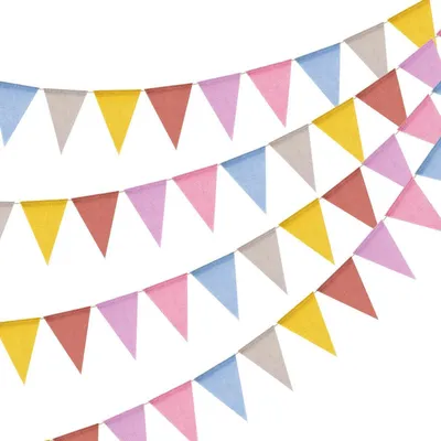 Produktbild von Wimpelkette Outdoor Pastellfarben 12m Wetterfest Girlande 3 Stück