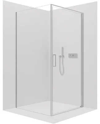 Immagine prodotto di Cabina doccia Porte L/P - vetro trasparente da 8 mm - cromato - 80x100x195 cm - a battente