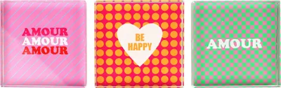Produktbild von FURNARO Briefbeschwerer Message 3er-Set Glas Pop-Art Design
