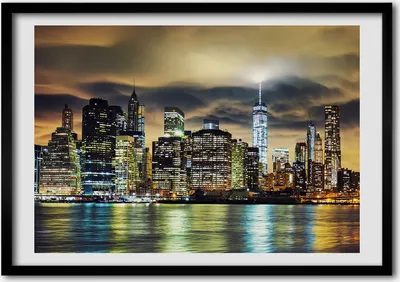 Produktbild von Bild - Bilderrahmen - 100 cm x 70 cm - MDF - Rahmen - Foto - Wandkunst Manhattan New York City