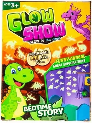 Zdjęcie produktu dla Naklejki Świecące W Ciemności Fluorescencyjne Dinozaury Owieczki Misie