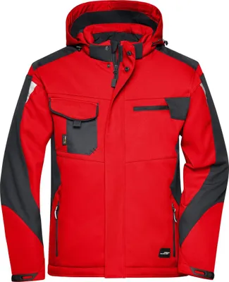 Produktbild von James & Nicholson Professionelle Softshelljacke mit Innenfutter JN824 Gr. 6XL red/black