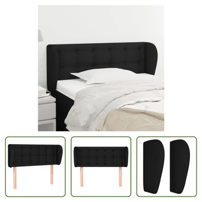 Produktbild von The Living Store Kopfteil mit Ohren Schwarz 103x23x78/88 cm Stoff