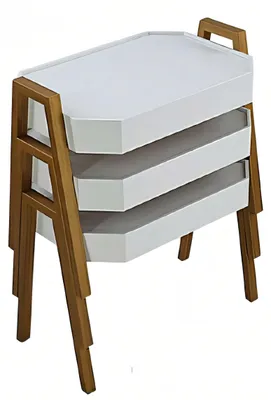Obrázok produktu pre Elegantný biely drevený konferenčný stolík v modernom štýle
