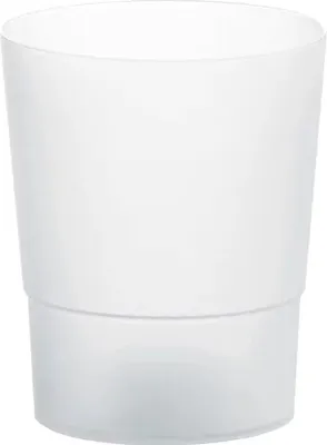 A white, transparent flower pot.