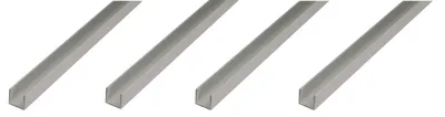 Immagine prodotto di Alberts, 4 profili a U, alluminio, 8 x 10 x 8 x 1,3 mm, lunghezza 1 metro, finitura argento anodizzata