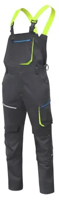 Produktbild von Arbeitslatzhose Herren schwarz Gr. M (50) Högert Technik, 58% Baumwolle/40% Polyester, elastisch, Knietaschen – REEETZ Latzhose Berufsbekleidung