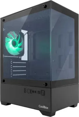 Zdjęcie produktu dla CoolBox GM200 Vision Lite, Micro Tower, PC, Czarny, micro ATX, Mini-ITX, Stal, Szkło hartowane, Gaming