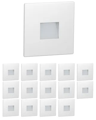 Obrázok produktu pre ledscom.de, 15 kusov LED osvetlenia do schodiska/nástenné svietidlo FOW, vhodné pre vnútorné aj vonkajšie použitie, bodové svietidlo, štvorcové, 85 x 85 mm, teplá biela
