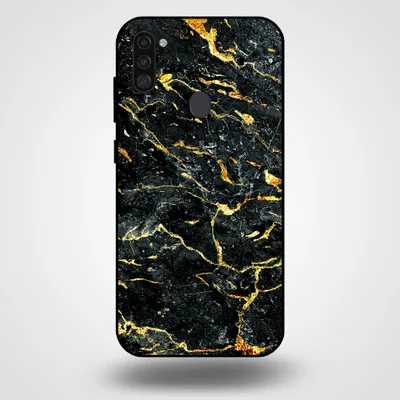 Produktbild von Smartphonica Handytasche für Samsung Galaxy A11 mit Marmordruck - TPU Rückseite Abdeckung Fall Marmor Design - Gold Schwarz