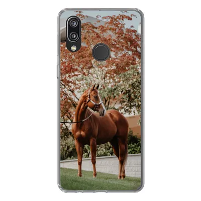 Produktbild von MuchoWow® Handyhülle Schutzhülle Hülle für Huawei P20 Lite (2020) Pferd - Baum - Halfter Silikon Softcase Handy Hülle - Kartenhalter