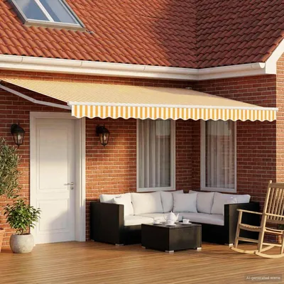 Obrázok produktu pre vidaXL Zatiahnuteľná markíza, žltá a biela, 4 x 2 m